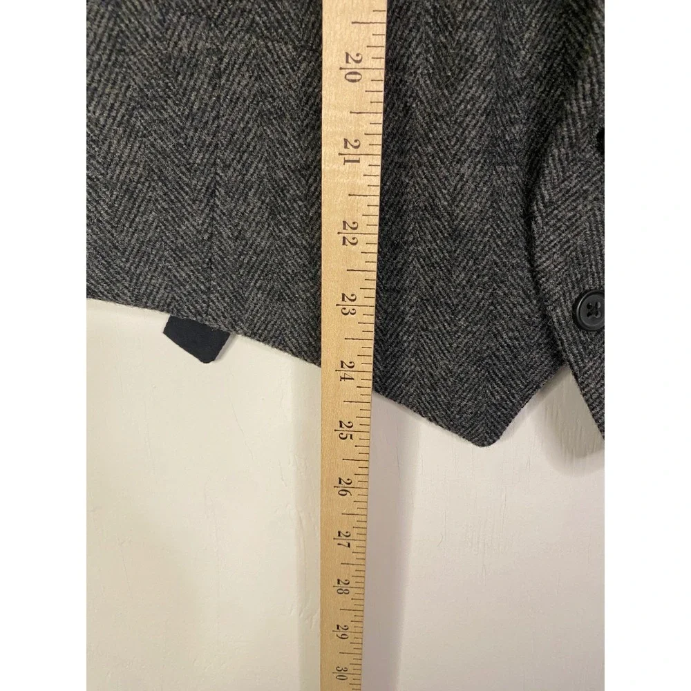J.Crew Mens Herringbone Wool Blend Vest Gray Charcoal Size M Preppy Academia